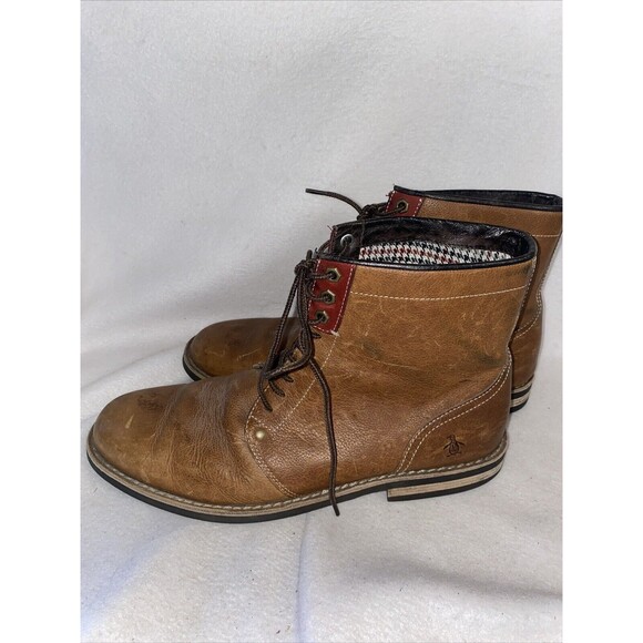 Penguin Jerry Jeff  Men Leather Brown Boots Chukka 13 Munsingwear Preppy - Picture 3 of 16